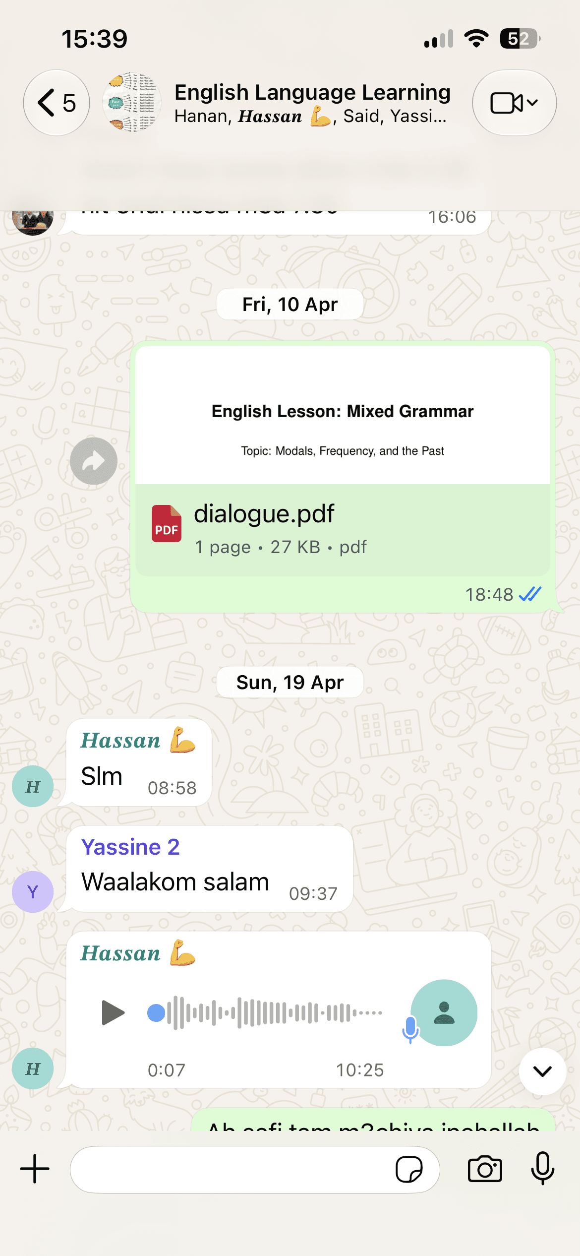 Un aperçu de la communauté WhatsApp de Fluenta